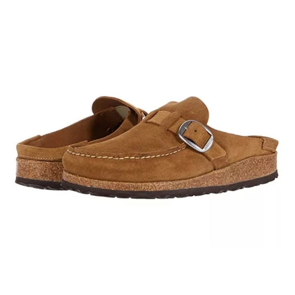 Birkenstock Shoes - Birkenstock® Buckley Slide in Tea Suede 2
